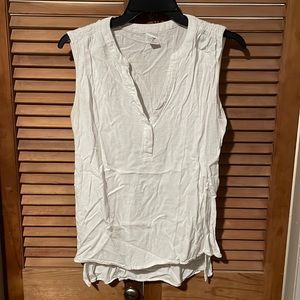 east 5th white sleeveless top, size S